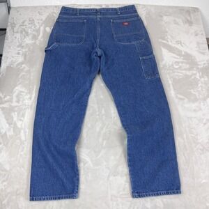 Y2K Dickies Jeans Mens 38x32 Blue Denim Cotton Carpenter Workwear Grunge Skater